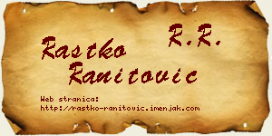 Rastko Ranitović vizit kartica
